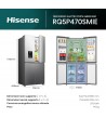 Frigorifero 4 Porte Hisense RQ5P470SMIE Capacità 482 Lt Altezza 178,5 Cm Classe Energetica E