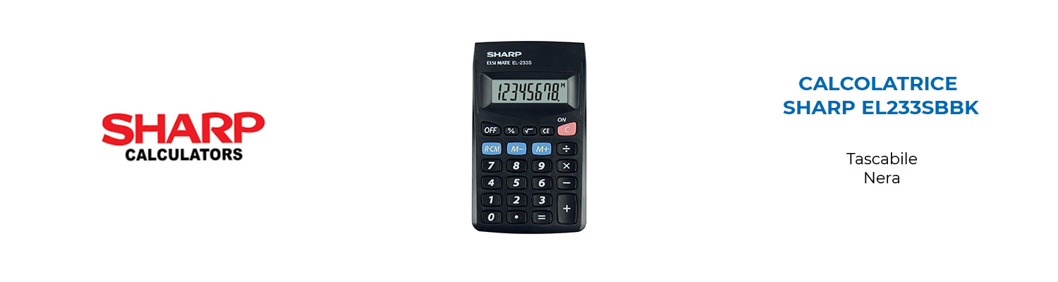 Calcolatrice Sharp EL233SBBK Tascabile Nera