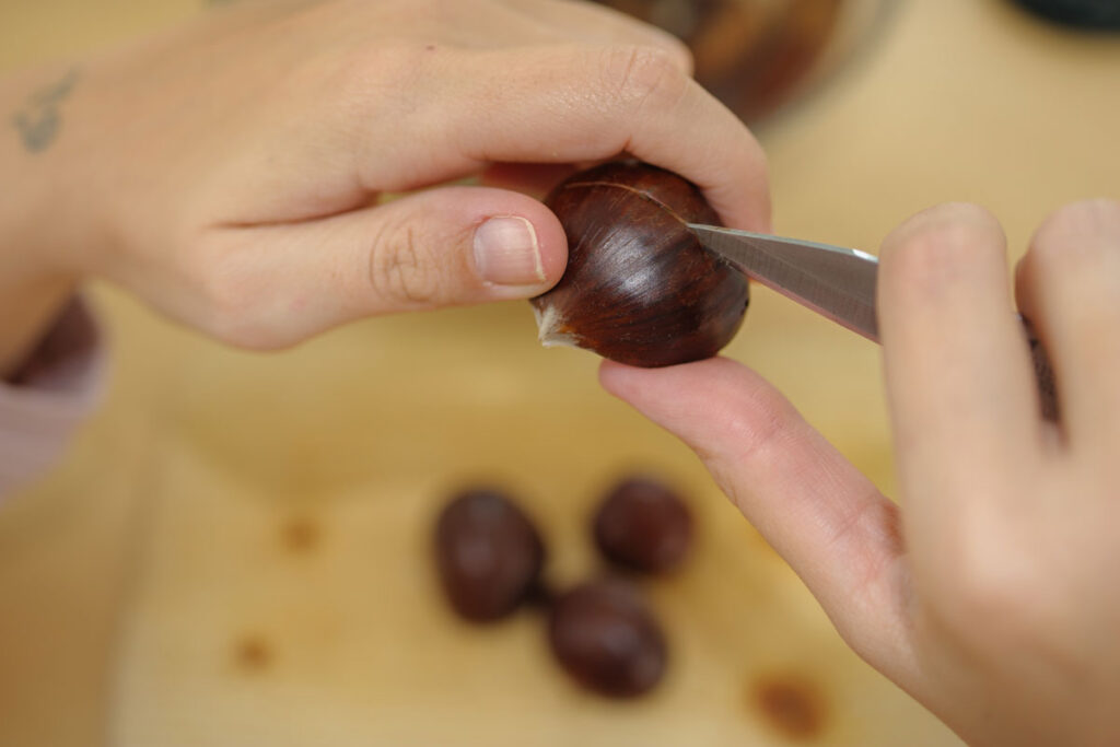 tagliare castagne per friggitrice ad aria